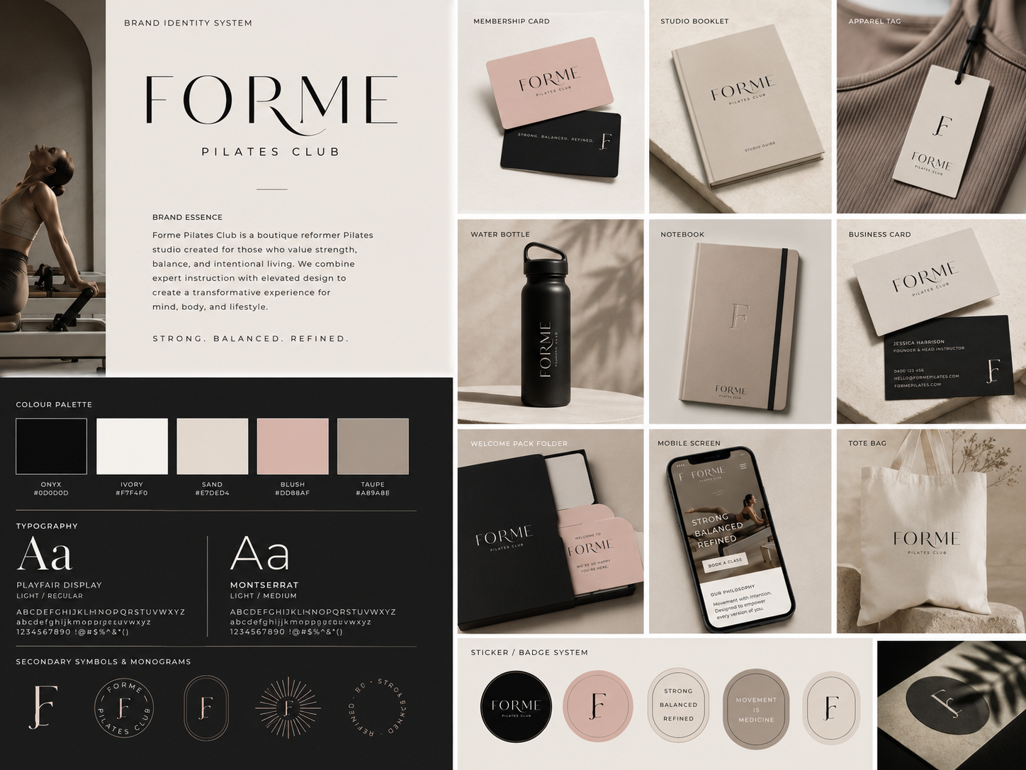 Forme Pilates Club brand identity system